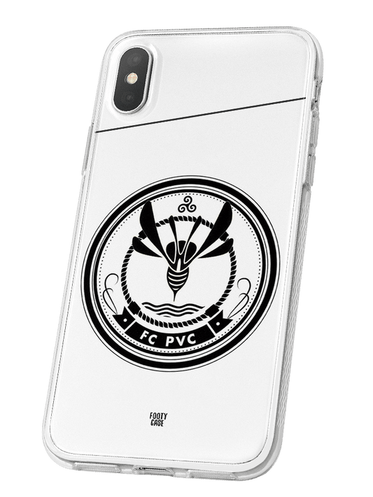 COQUE - FC PVC LOGO BLANC - MYFOOTY® - coque de foot